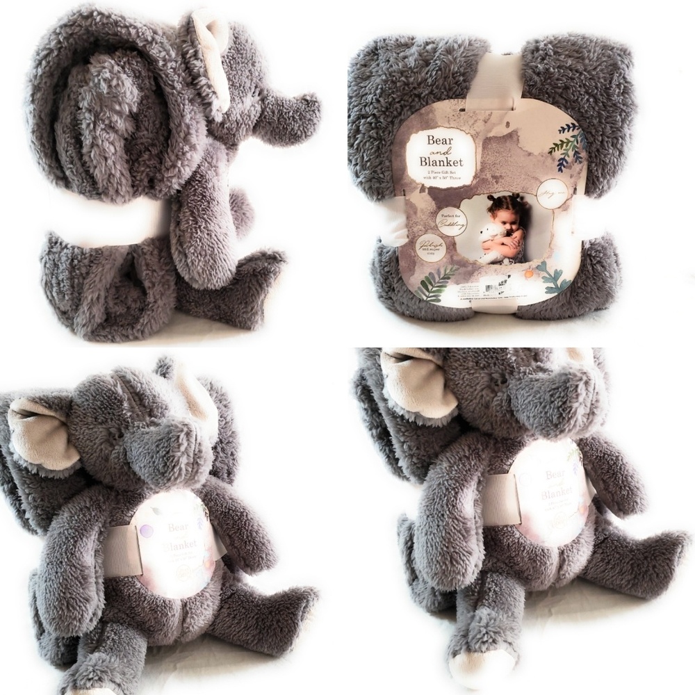 Kids Elephant Bear X Blankets| Baby Gift Set